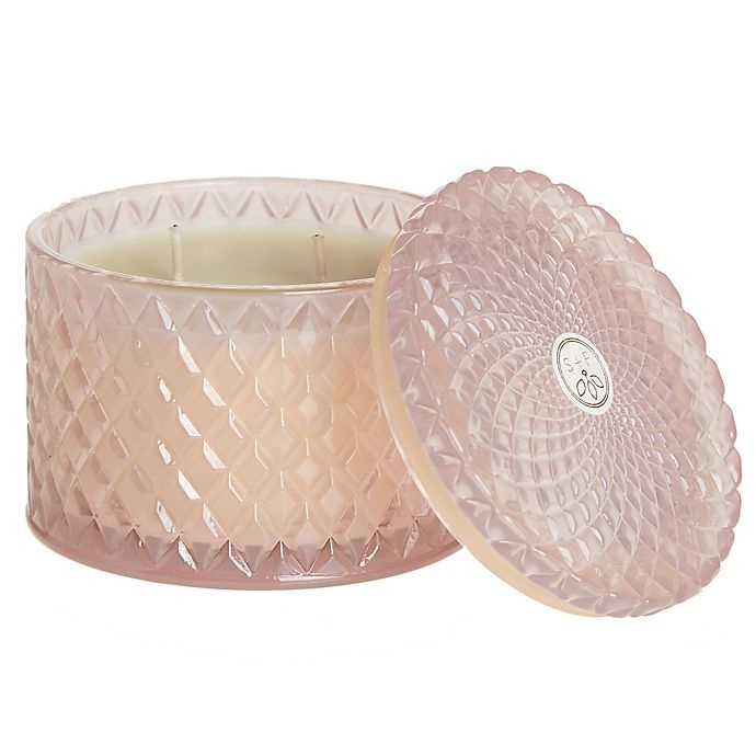 slide 1 of 1, Sand + Fog Island Orchid Molded Glass Candle - Blush Pink, 10 oz