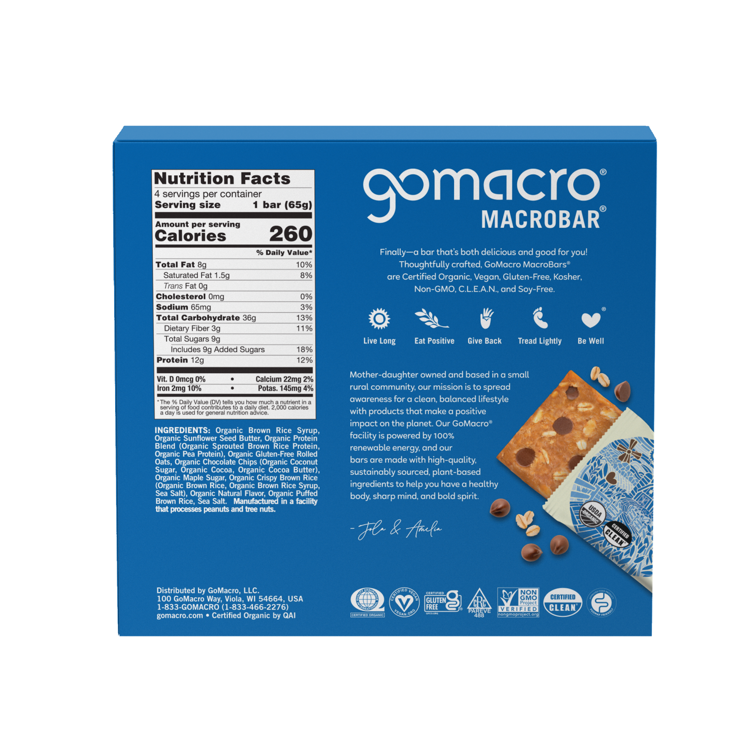 slide 2 of 3, GoMacro Oatmeal Chocolate Chip MacroBar 4ct Multipack, 4 ct
