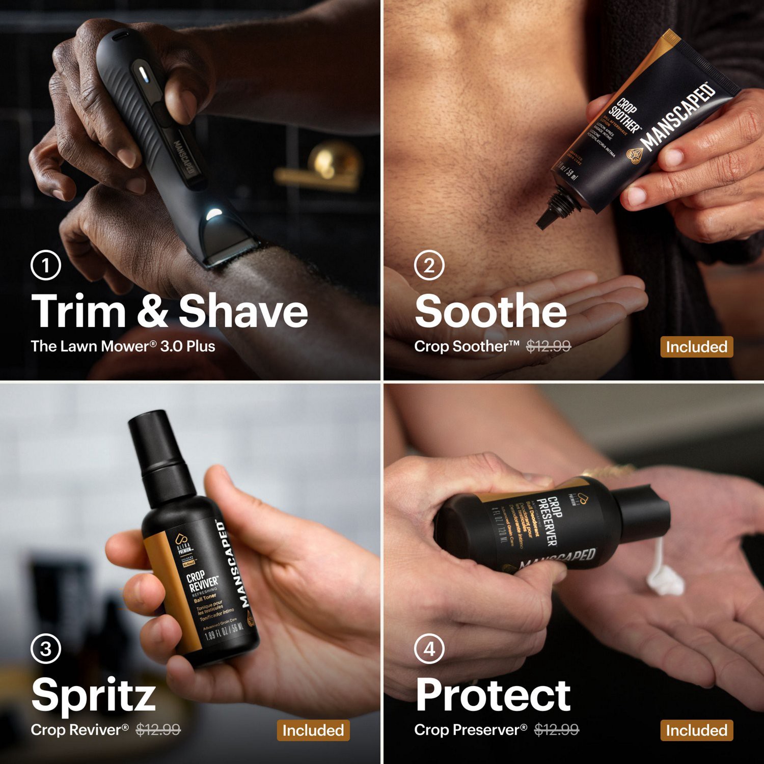 slide 8 of 10, Manscapedâ The Lawn Mowerâ 3.0 Plus Refined Below The Waist Grooming Pack, 1 ct