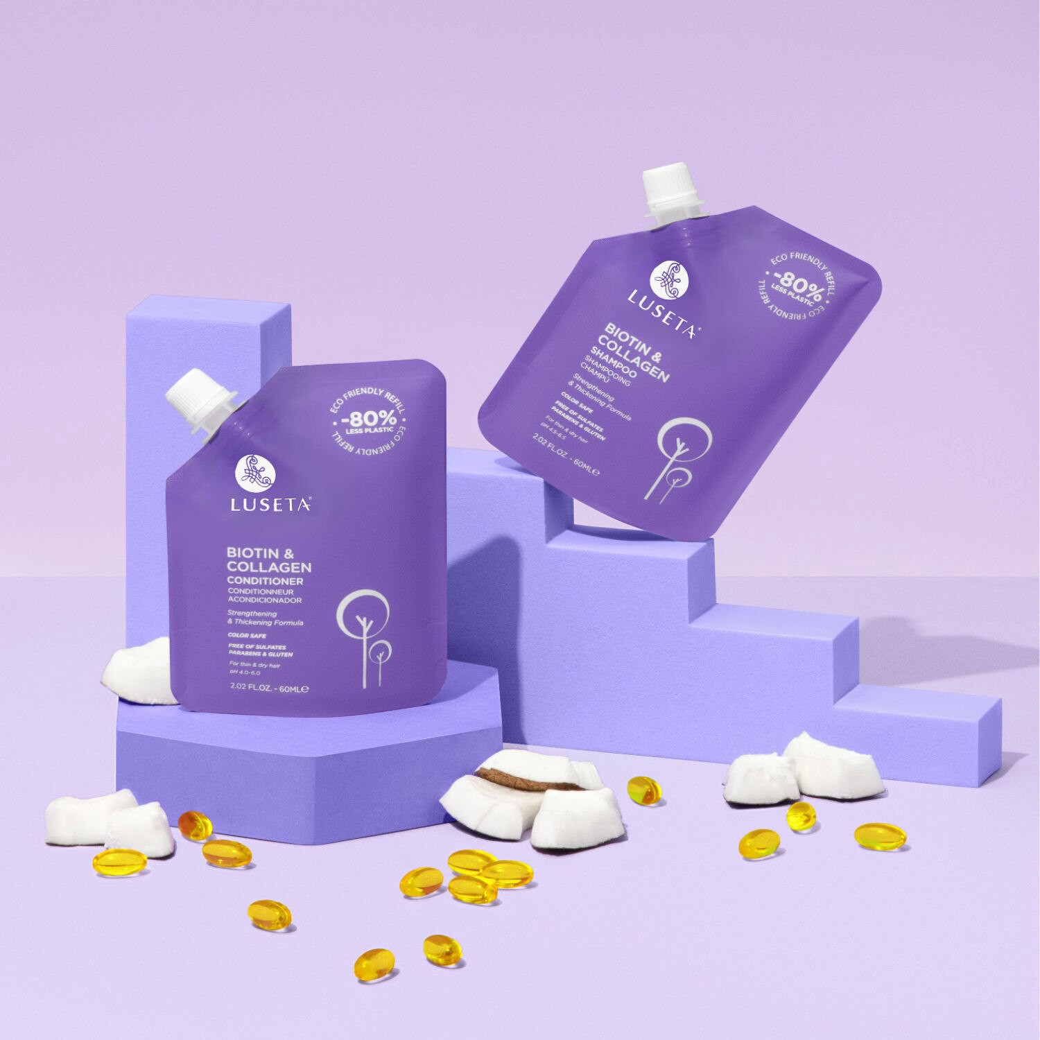 slide 3 of 4, Luseta Biotin & Collagen Conditioner, 2.02 Oz, 22 oz