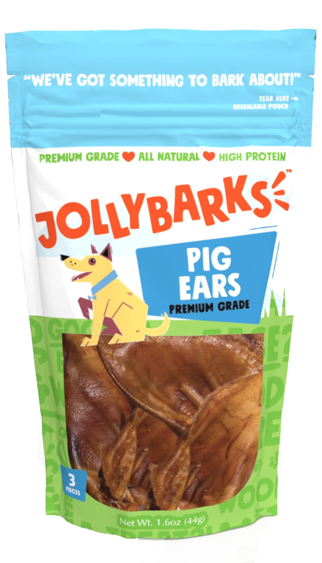 slide 1 of 1, JOLLYBARKS Jolly Barks Pig Ears 3pk, 3 ct