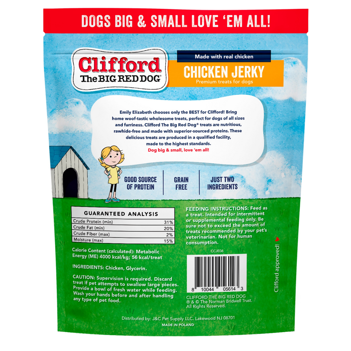 slide 2 of 2, Clifford The Big Red Dog Chicken Jerky Dog Treats, 6 oz