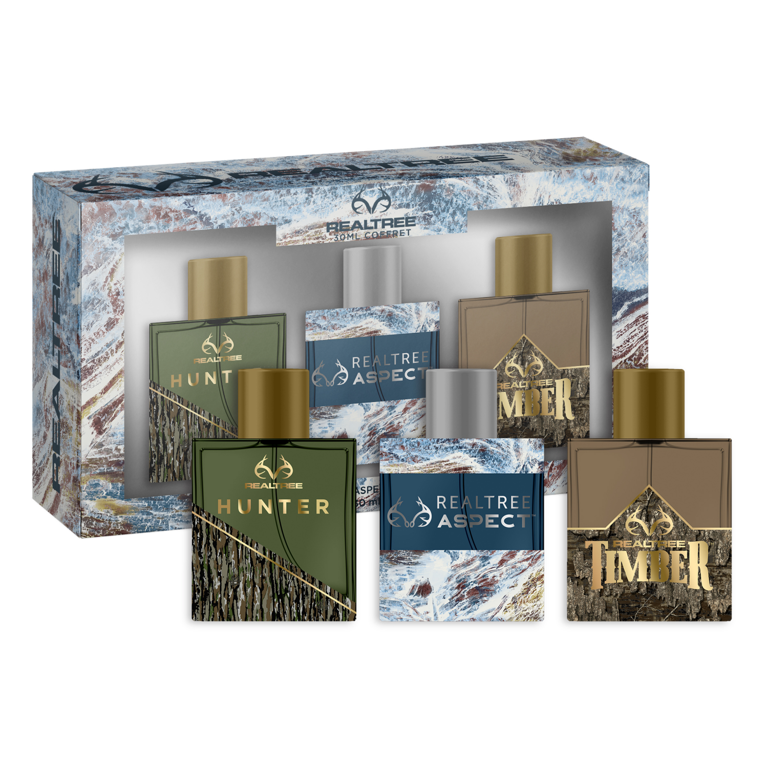 slide 1 of 1, REALTREE MEN's COFFRET 3 PC., 3 ct