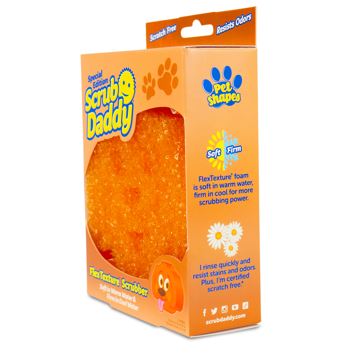 slide 3 of 3, Scrub Daddy Orange Dog Sponge, 1 ct