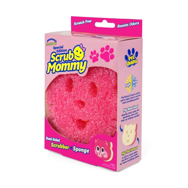 slide 11 of 13, SCRUB DADDY Pet Shapes Scrub Mommy Pink Cat, 1 ct