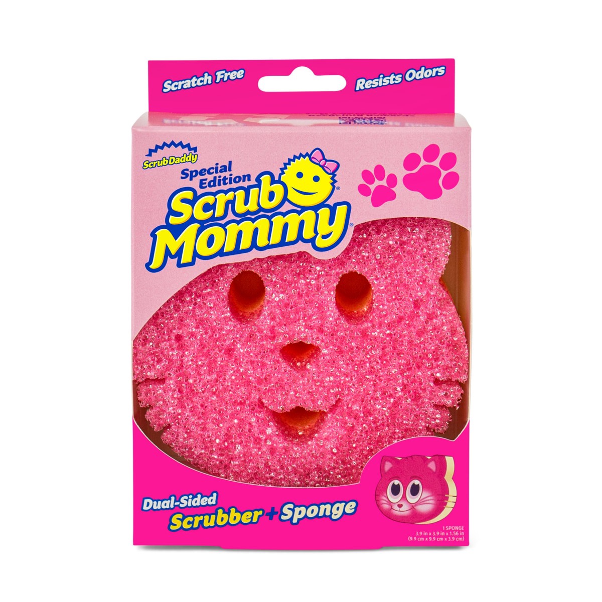 slide 1 of 13, SCRUB DADDY Pet Shapes Scrub Mommy Pink Cat, 1 ct
