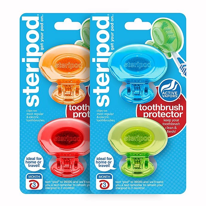 slide 4 of 4, Steripod 4-Pods Toothbrush Protectors, 1 ct