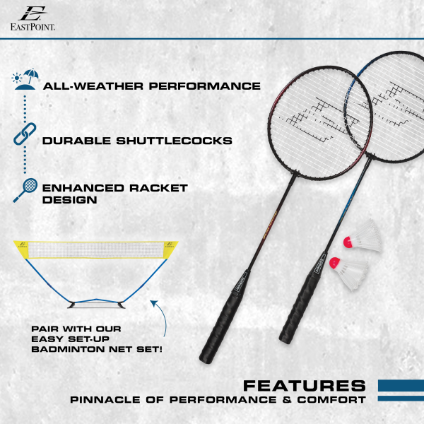 slide 16 of 21, EastPoint Sports 2-Player Badminton Racket Set, 1 ct