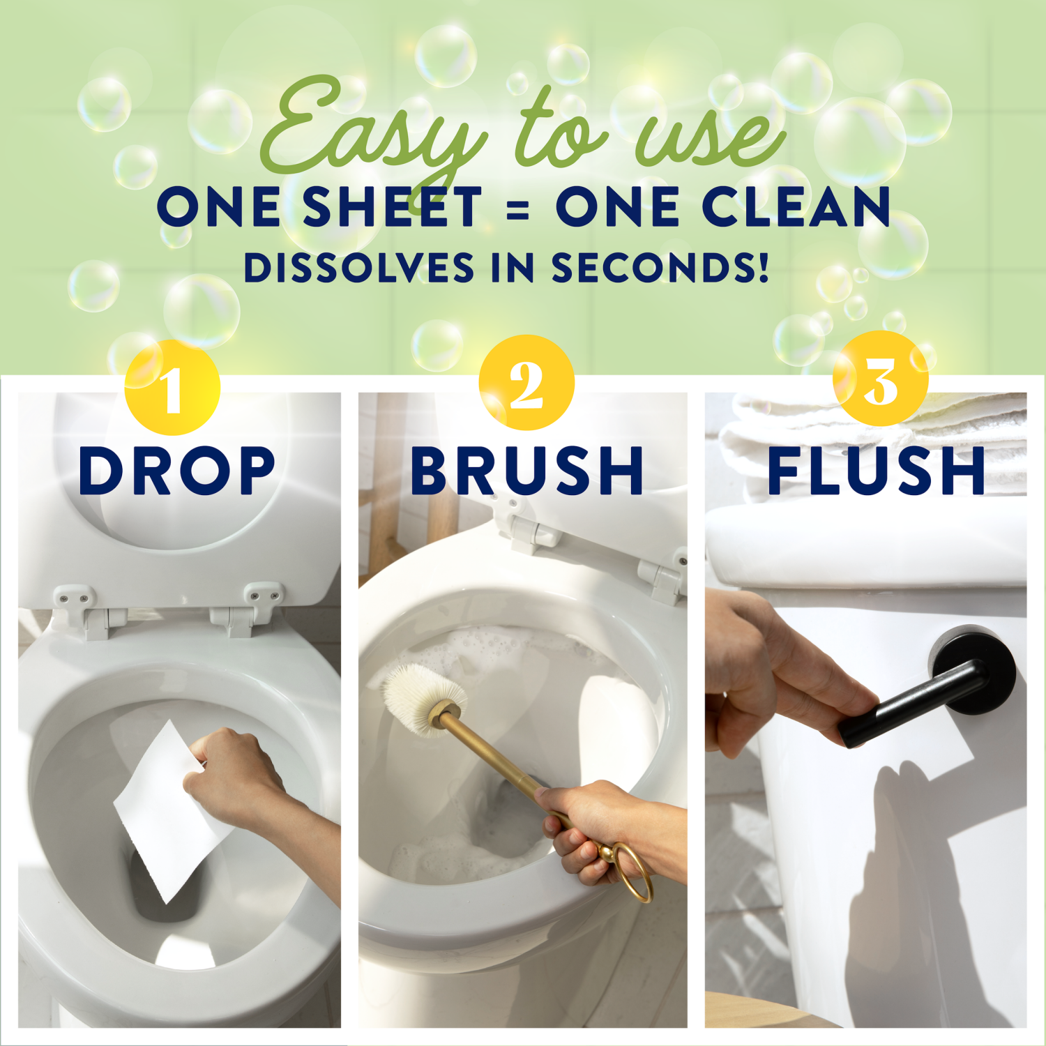 slide 2 of 5, Cleancult Fresh Lemon Toilet Bowl Cleaner Sheets - 32ct, 32 ct