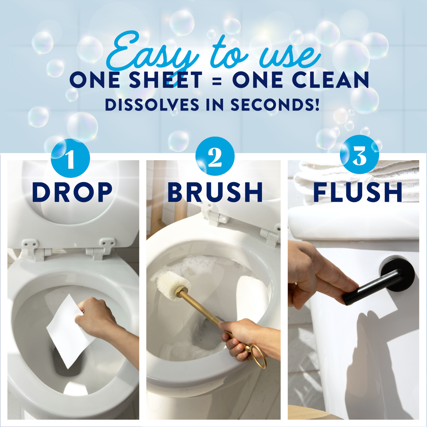 slide 2 of 5, Cleancult Sea Spray Toilet Bowl Cleaner Sheets - 32ct, 32 ct