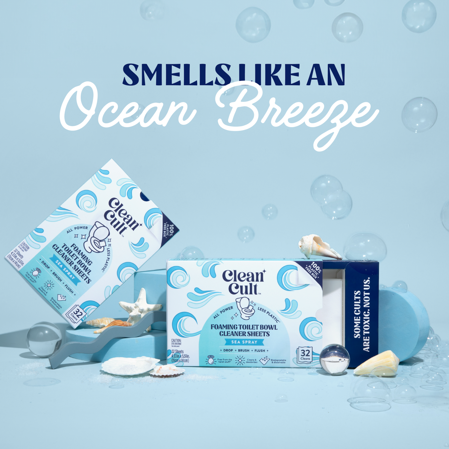 slide 5 of 5, Cleancult Sea Spray Toilet Bowl Cleaner Sheets - 32ct, 32 ct