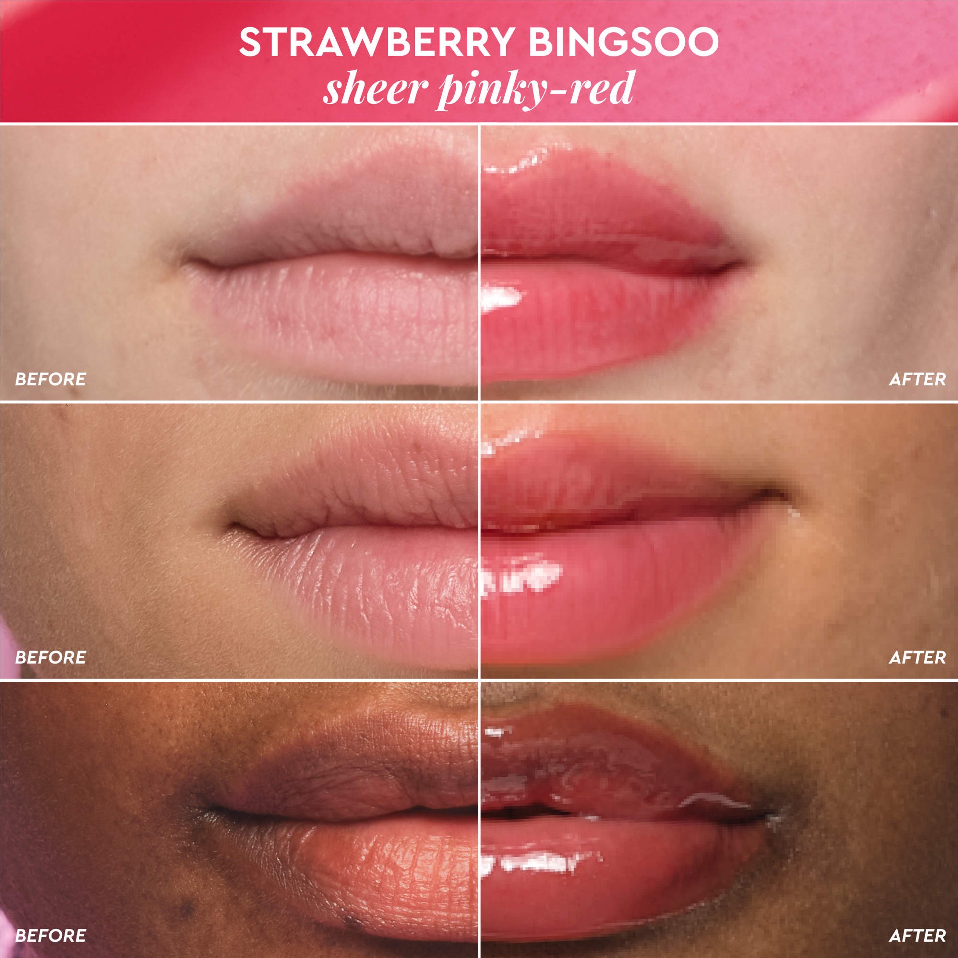 slide 2 of 10, Glow Recipe Glass Balm Lip Treatment for Shine & Hydration Strawberry Bingsoo, 0.52 oz/15 gram