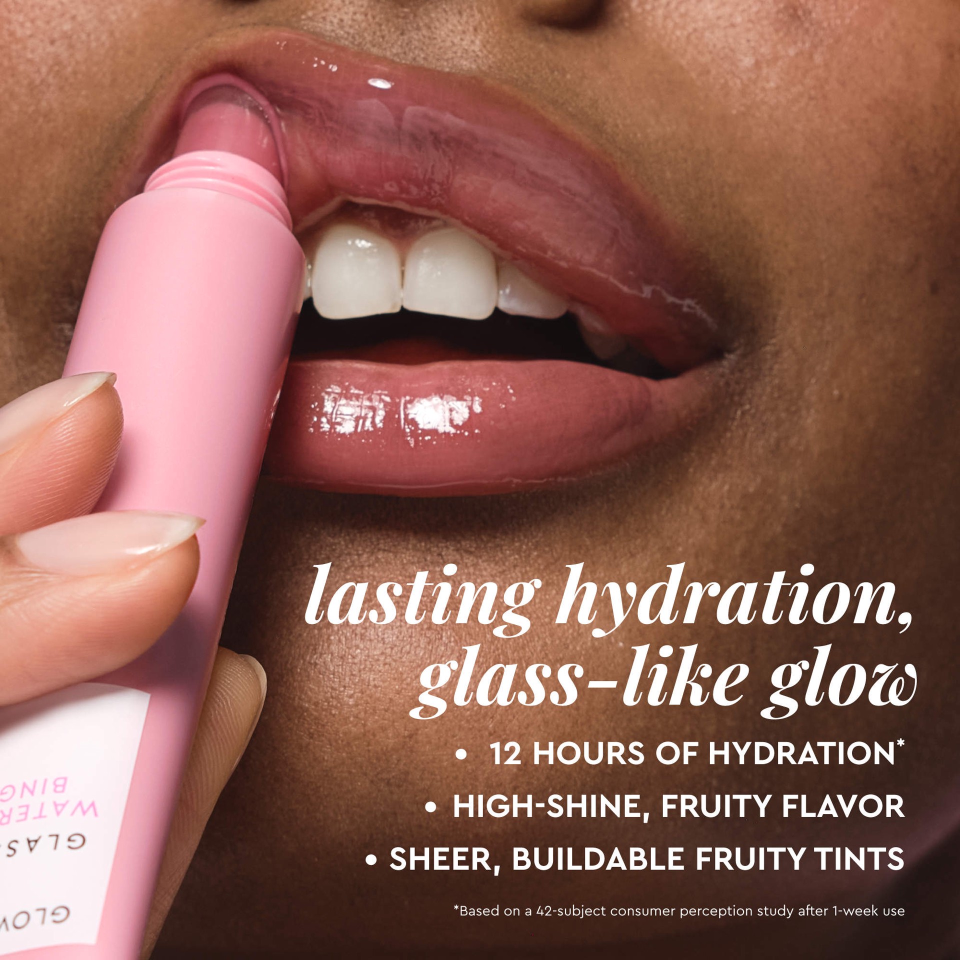 slide 3 of 10, Glow Recipe Glass Balm Lip Treatment for Shine & Hydration Strawberry Bingsoo, 0.52 oz/15 gram