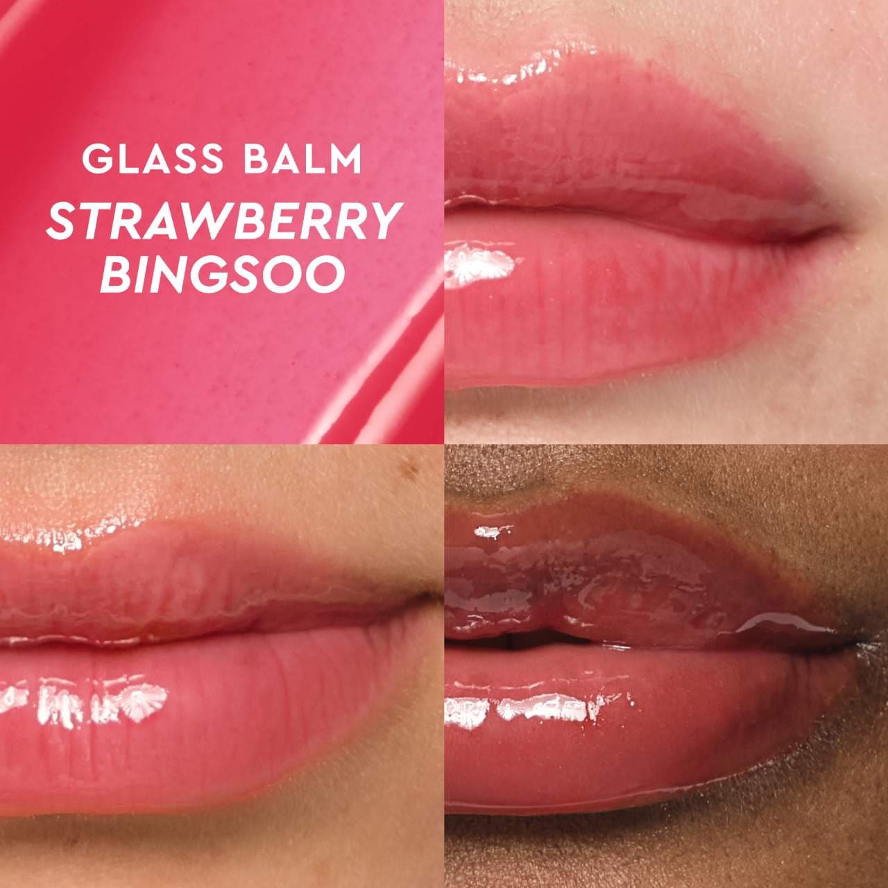 slide 6 of 10, Glow Recipe Glass Balm Lip Treatment for Shine & Hydration Strawberry Bingsoo, 0.52 oz/15 gram