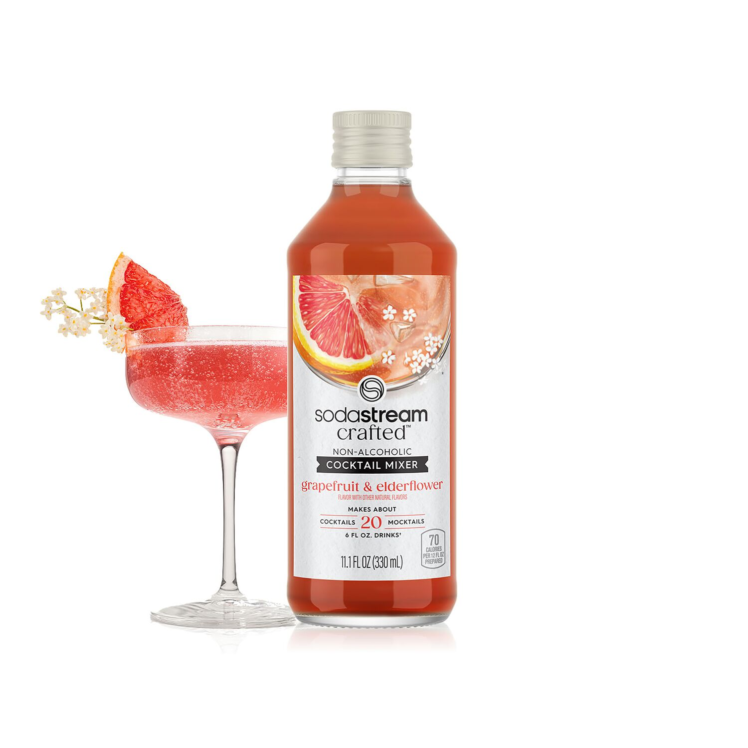 slide 1 of 7, SodaStream Crafted Non-Alcoholic Elderflower & Grapefruit Cocktail Mixer, 1 ct