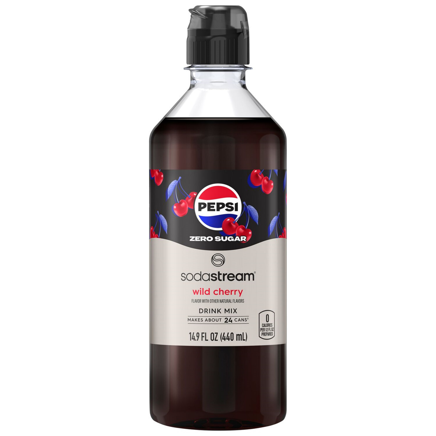 slide 1 of 5, SODA STREAM SodaStream Pepsi Wild Cherry Zero Flavor, 14.9 fl oz