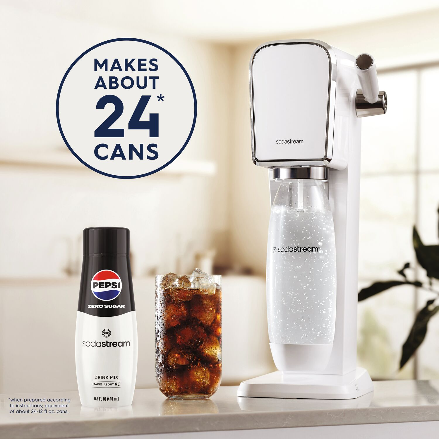 slide 3 of 8, SODA STREAM SodaStream Pepsi Zero Soda Mix - 440ml, 440 ml
