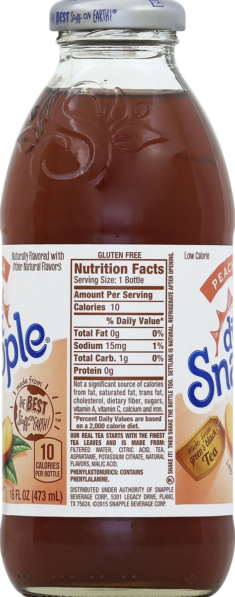slide 4 of 4, Snapple Diet Peach Tea - 16 fl oz, 16 fl oz