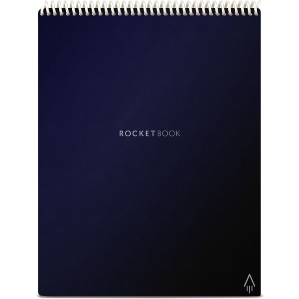 slide 5 of 5, Rocketbook Flip Smart Reusable Letter Size Notepad, 8-1/2'' X 11'', 1 Subject, Dot-Grid And Line Ruled, 16 Sheets, Blue, 16 ct