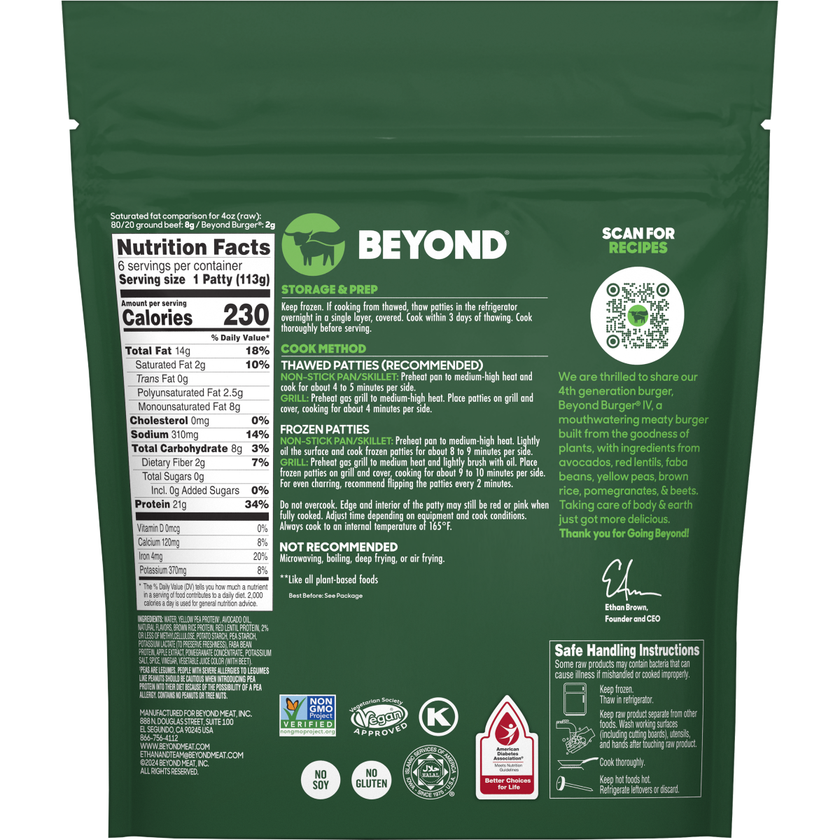 slide 2 of 2, Beyond Burger Plant-Based Patties 6 - 4 oz Packs, 6 ct