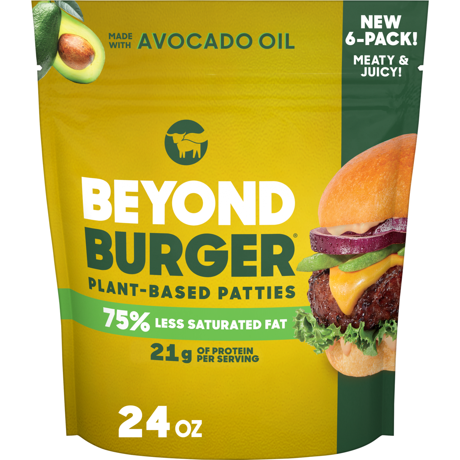 slide 1 of 2, Beyond Burger Plant-Based Patties 6 - 4 oz Packs, 6 ct