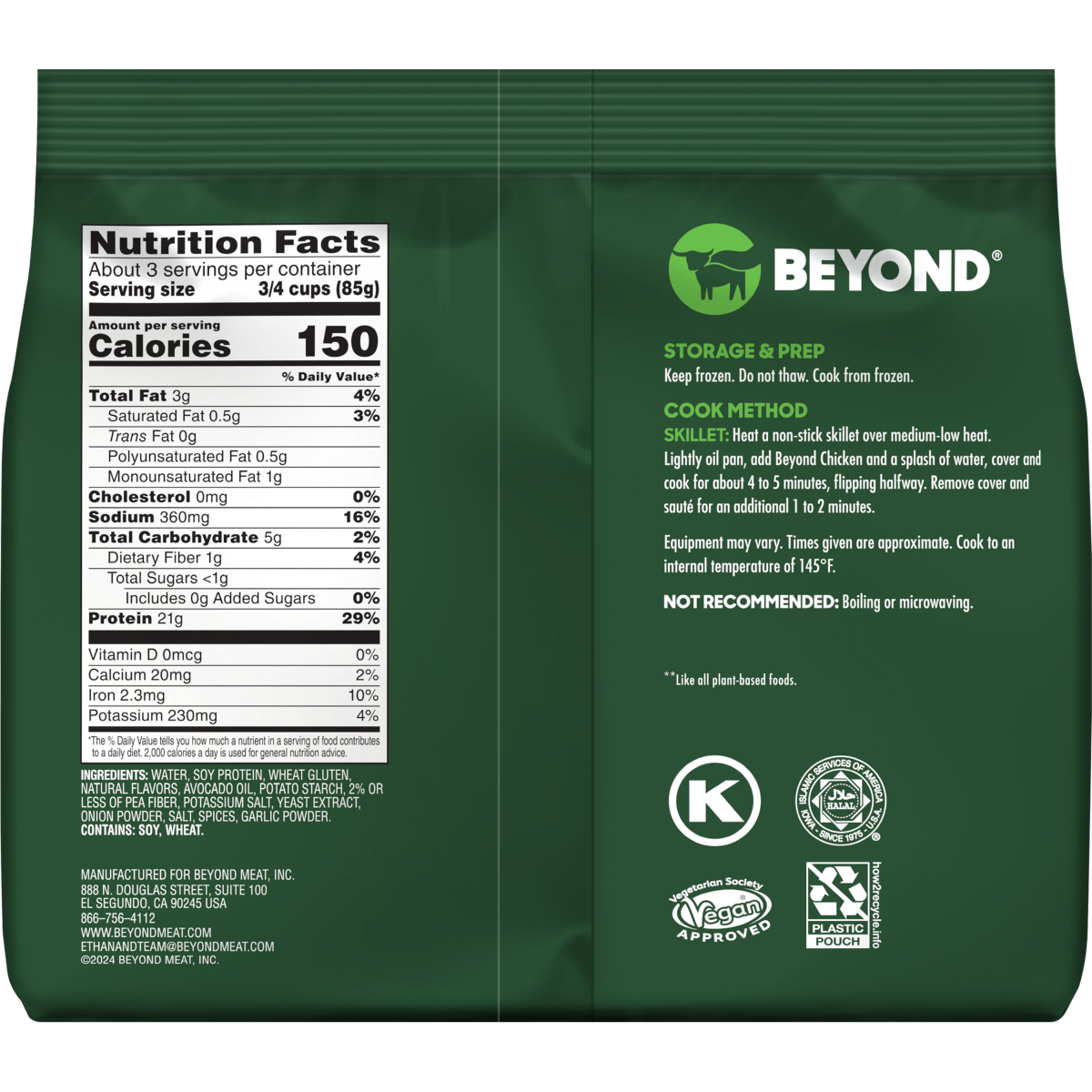 slide 2 of 2, Beyond Meat® Plant Based Chicken Unbreaded Pieces, 10 oz