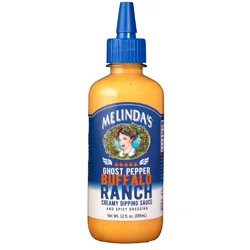 Melinda's Creamy Spicy Ghost Pepper Buffalo Ranch Dipping Sauce and Dressing - 12 fl oz