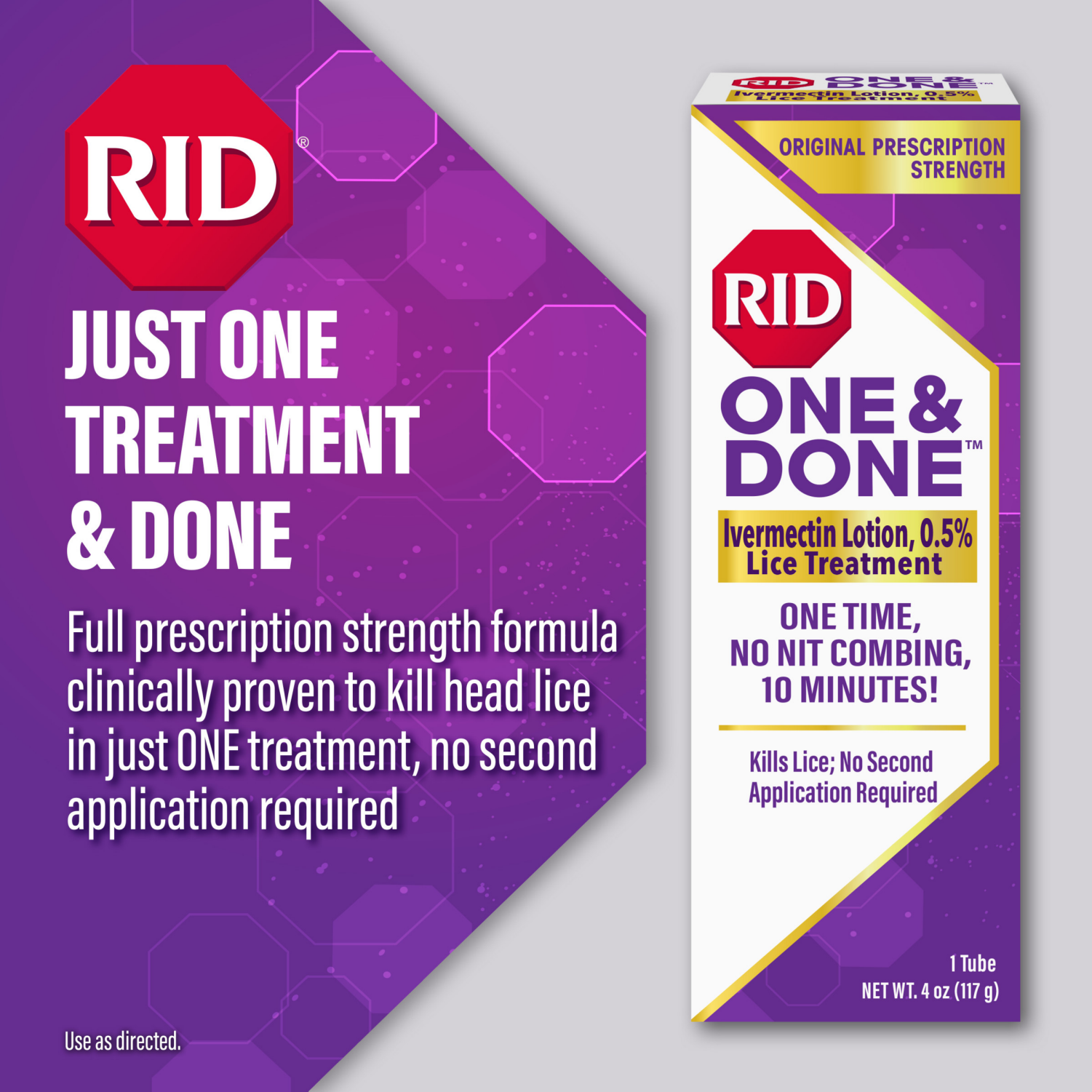 slide 5 of 7, RID One & Done, Just One Application Head Lice Treatment, No Combing Required, Prescription Strength Ivermectin Lotion for Children & Adults, Eliminates Super Lice & Renders Eggs Non Viable, 4 oz