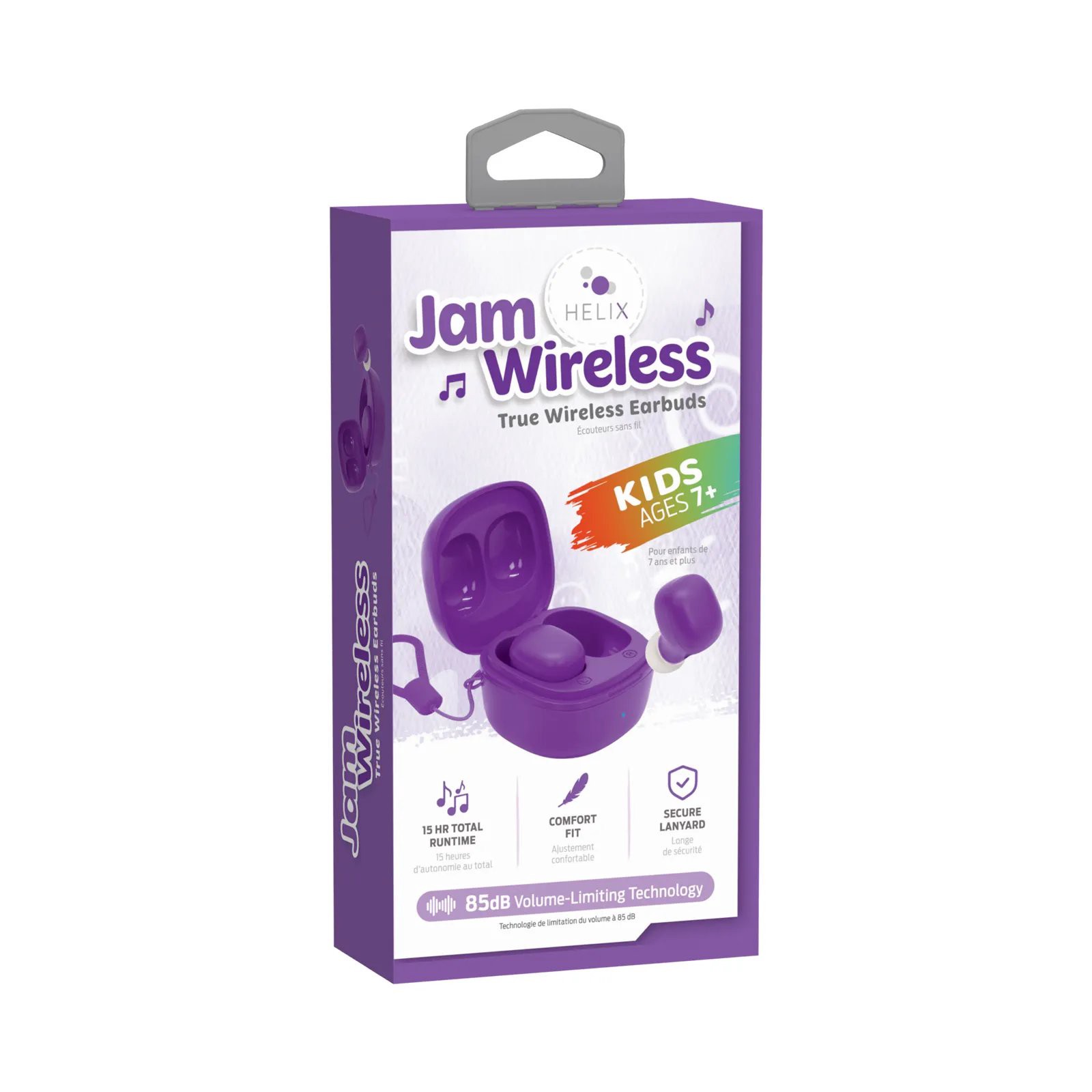 slide 1 of 1, Helix JamWireless Kids Earbuds - Purple, 1 ct