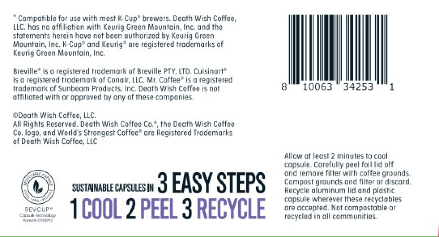 slide 2 of 2, Death Wish Coffee Co. Death Wish Coffee, Organic and Fair Trade, Espresso Roast, Single-Serve Coffee Pods, 10 ct, 10 ct