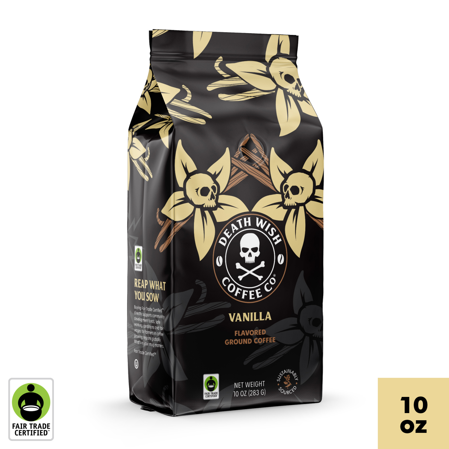 slide 1 of 4, Death Wish Coffee Co. Vanilla Ground - 10 oz, 10 oz