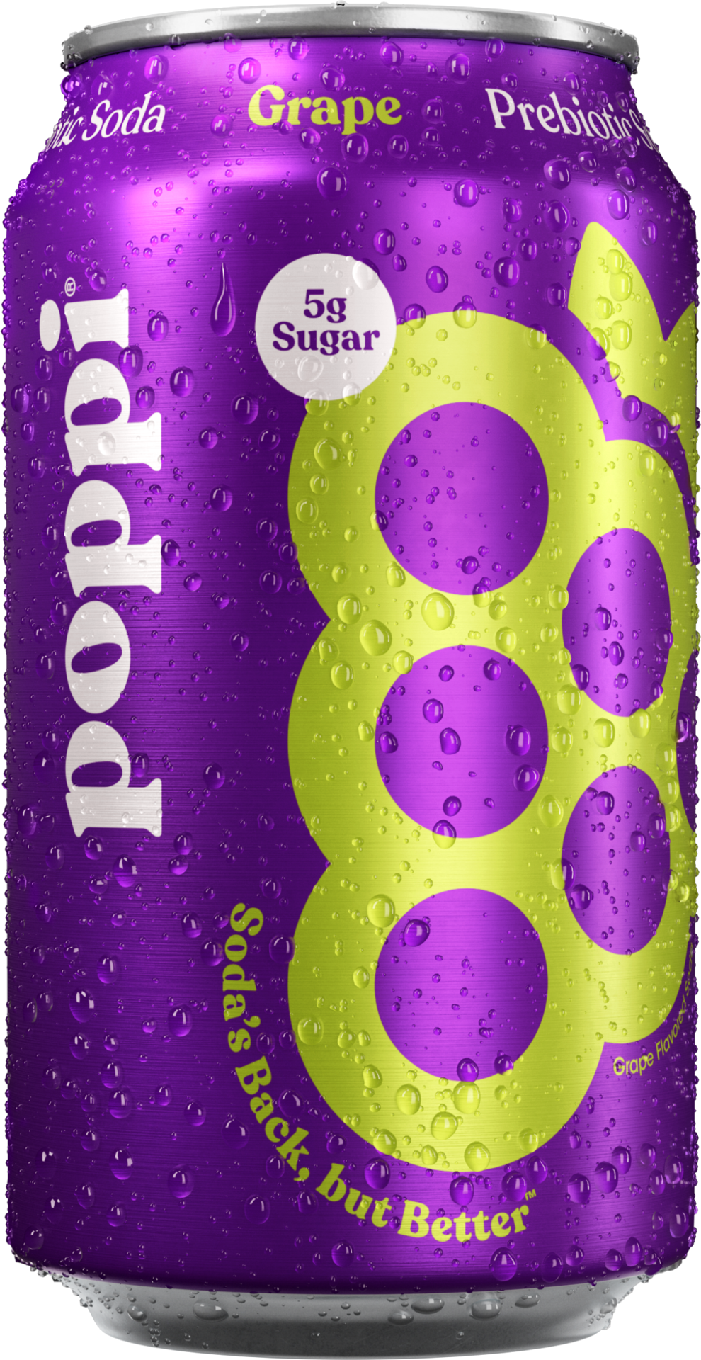 slide 1 of 1, Poppi Grape Prebiotic Soda Can, 12 fl oz