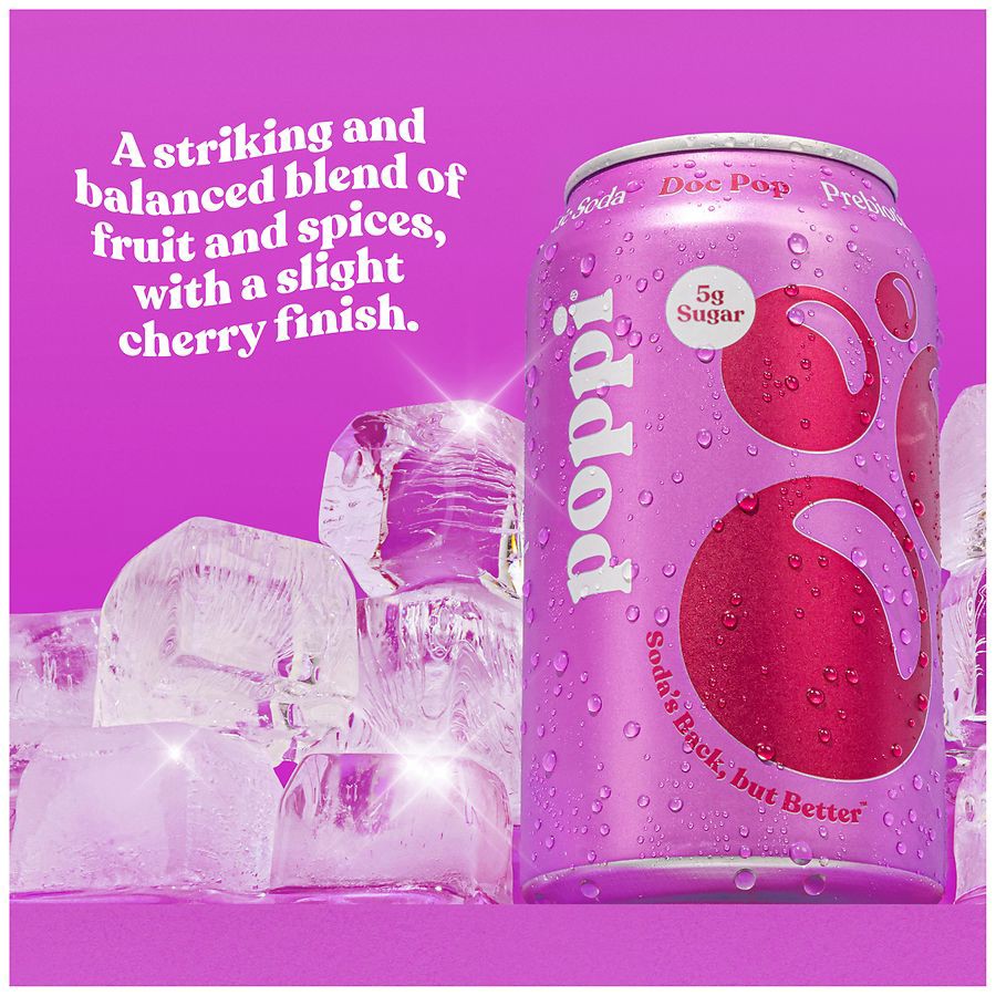 slide 3 of 5, Poppi Dr POP Prebiotic Beverage - 4pk/12 fl oz Cans, 4 ct; 12 fl oz