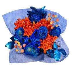 Floral Blue & Orange Bouquet