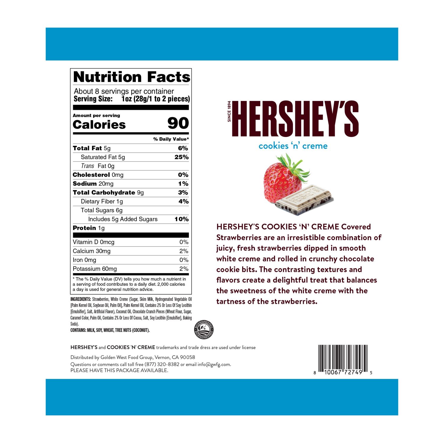 slide 2 of 2, Hershey's Strawberries with White Chocolate and Cookie Crumbs, 8 oz