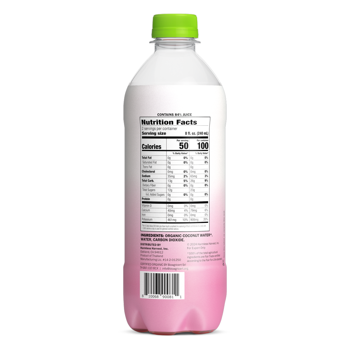 slide 2 of 2, Harmless Harvest Organic Sparkling Coconut Water 16 fl oz, 16 fl oz