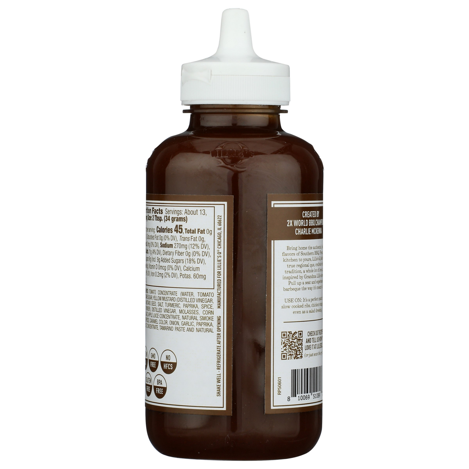 slide 2 of 3, Lillie's Q Smoky BBQ Sauce, 20 oz, 20 oz