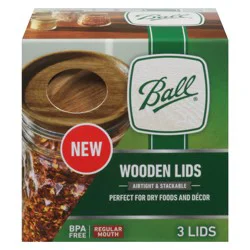 Ball Wooden Lids Reg Mouth