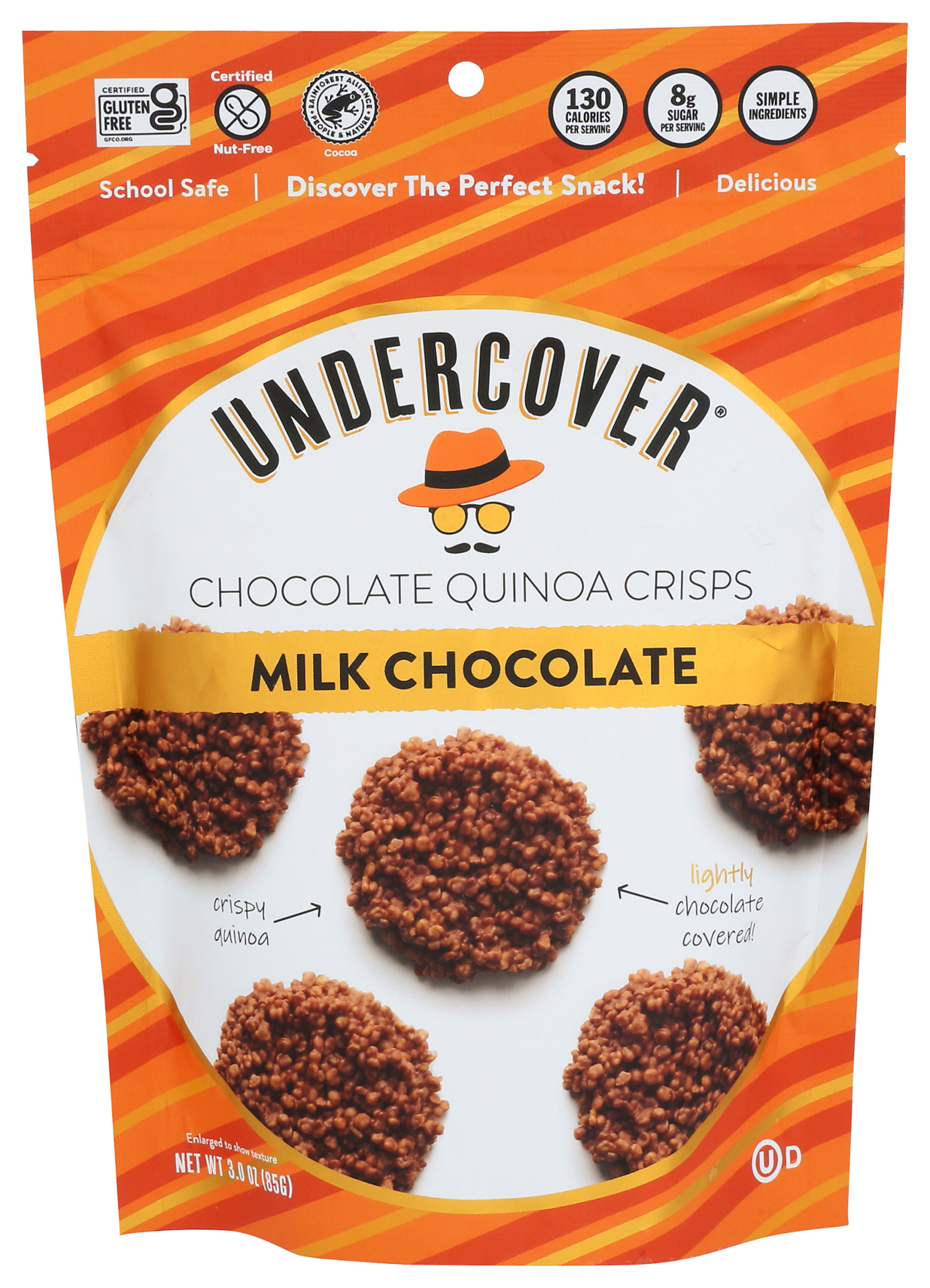 slide 1 of 2, Undercover Milk Chocolate Chocolate Quinoa Crisps Mini 3.0 oz, 3 oz