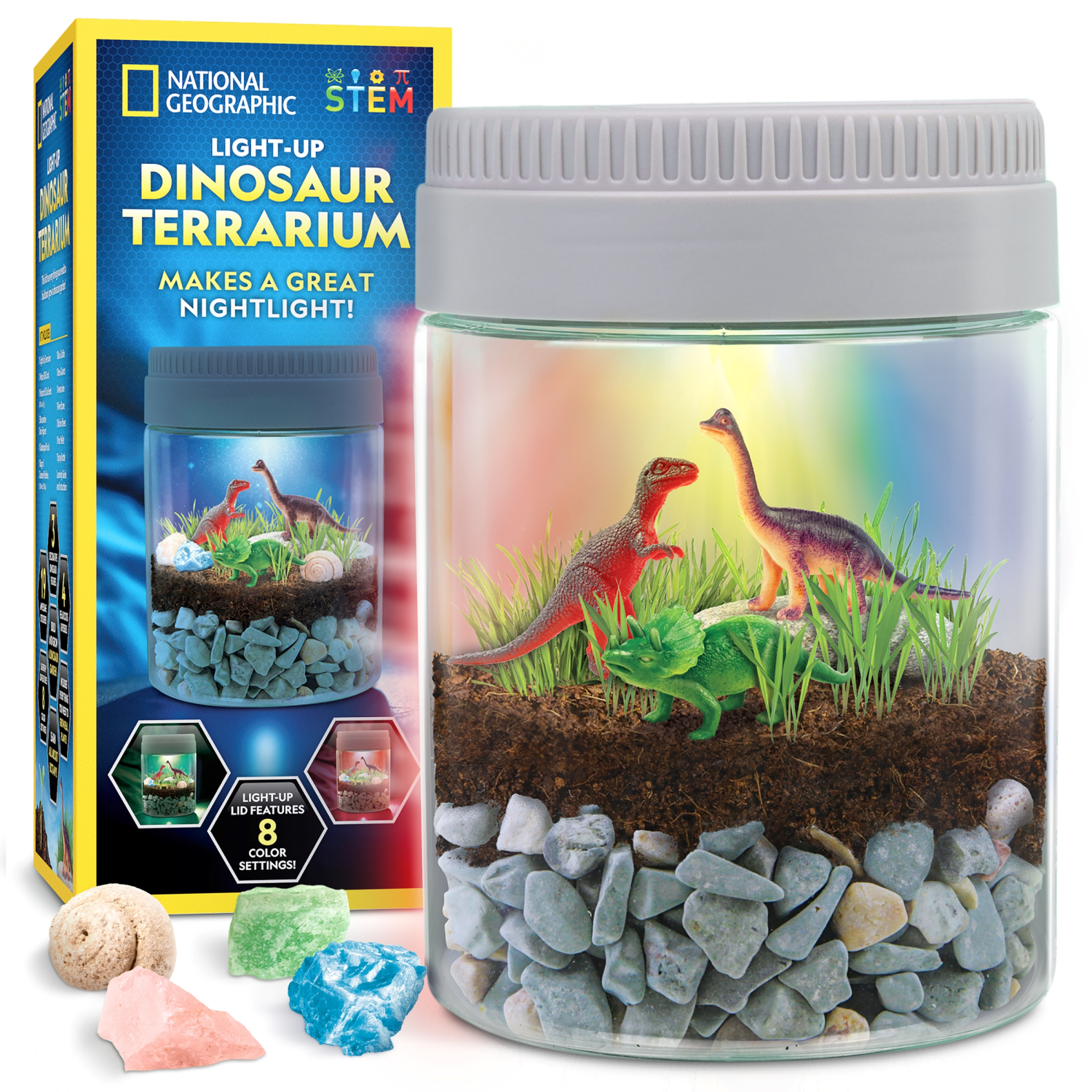 slide 3 of 5, National Geographic Light up Terrarium: Dinosaur Habitat, 1 ct