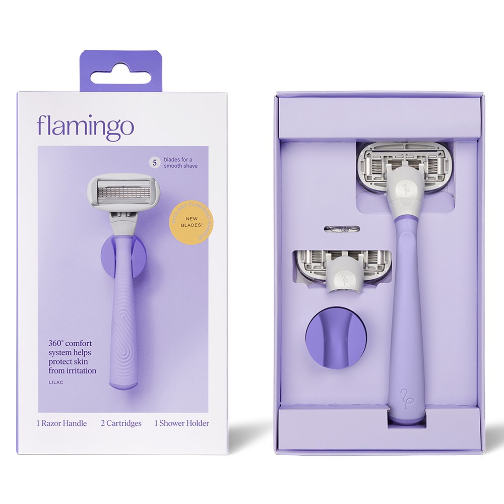 slide 5 of 5, Flamingo Lilac Razor 1 Set, 2 ct