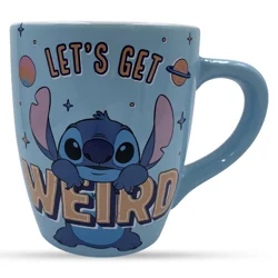 SILVER BUFFALO Sb Lilo And Stitch Lets Get Weird 25oz Jumbo Curved Ceramic Mug