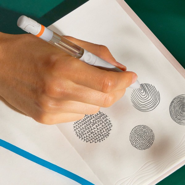 slide 8 of 8, Lifelines Pen Diffuser, With 4-Scent Cartridge, Fine Point, 1.0 Mm, Orange Barrel, Black Ink, Citrus Grove, 1 ct