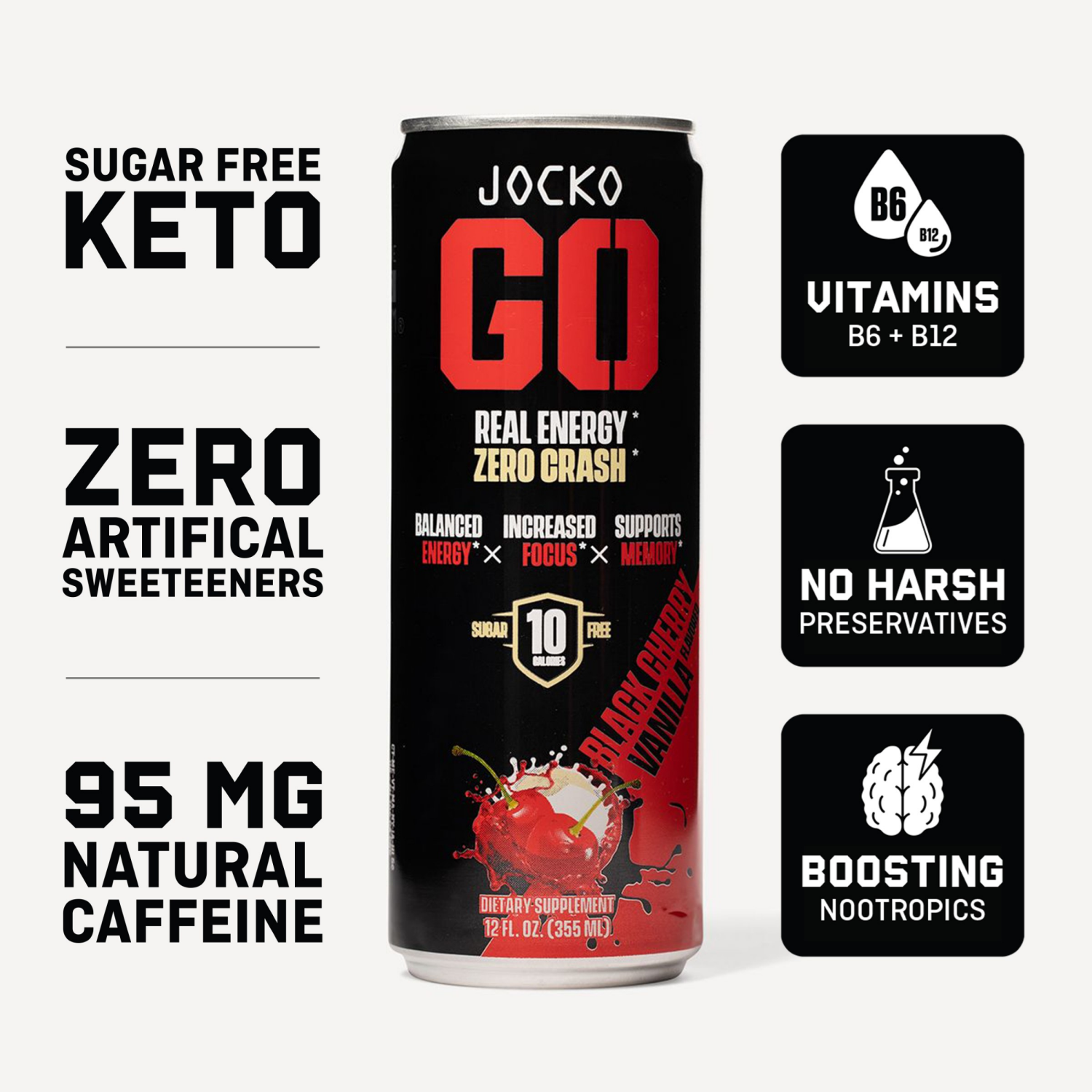 slide 2 of 6, Jocko GO Black Cherry Vanilla, 12 fl oz