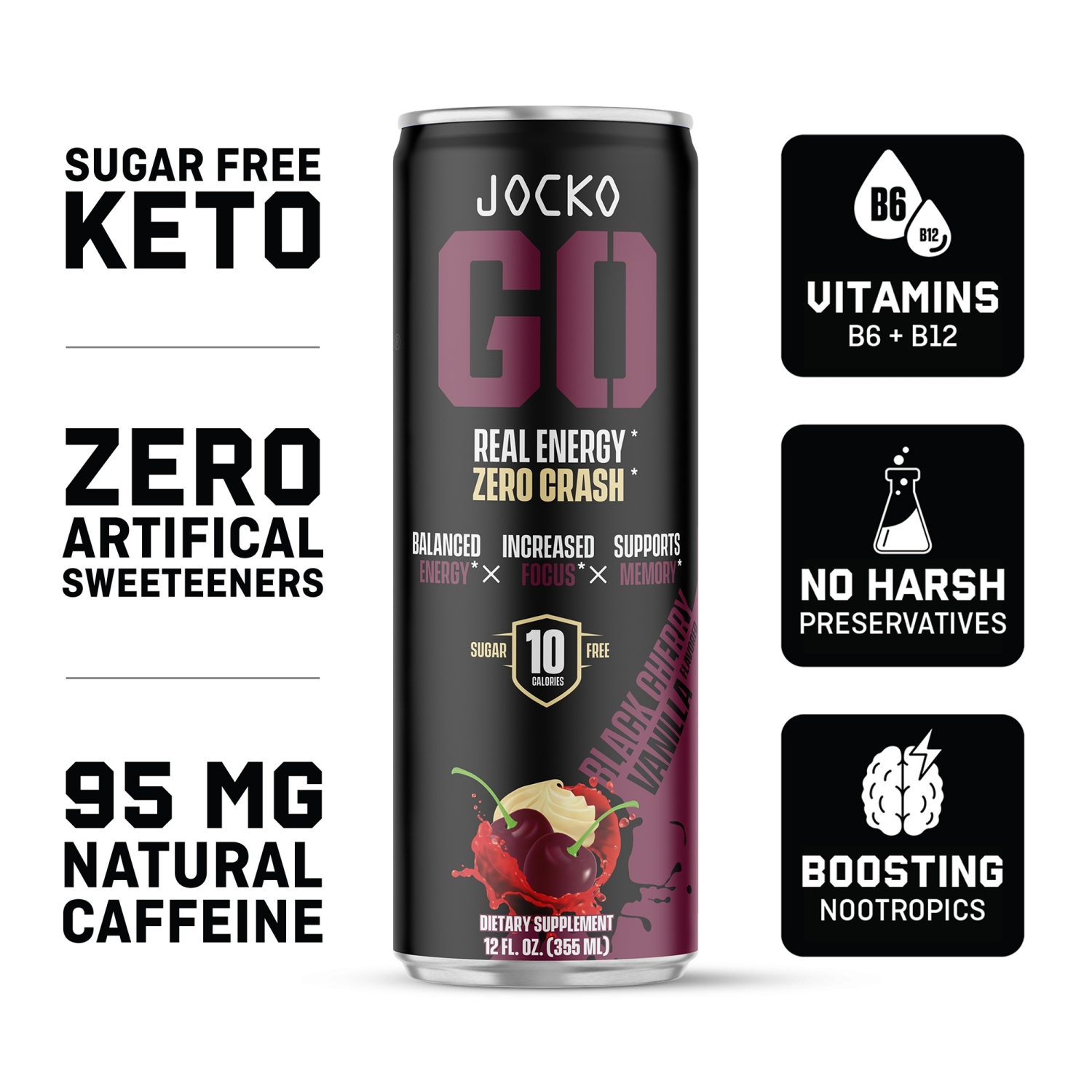 slide 4 of 6, Jocko GO Black Cherry Vanilla, 4 Pack, 4 ct