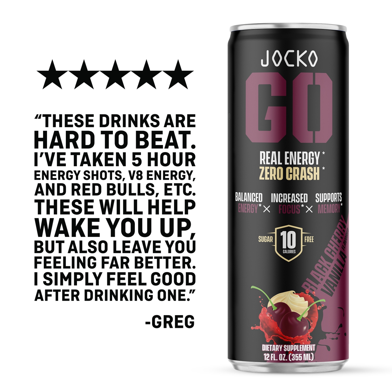 slide 5 of 6, Jocko GO Black Cherry Vanilla, 4 Pack, 4 ct