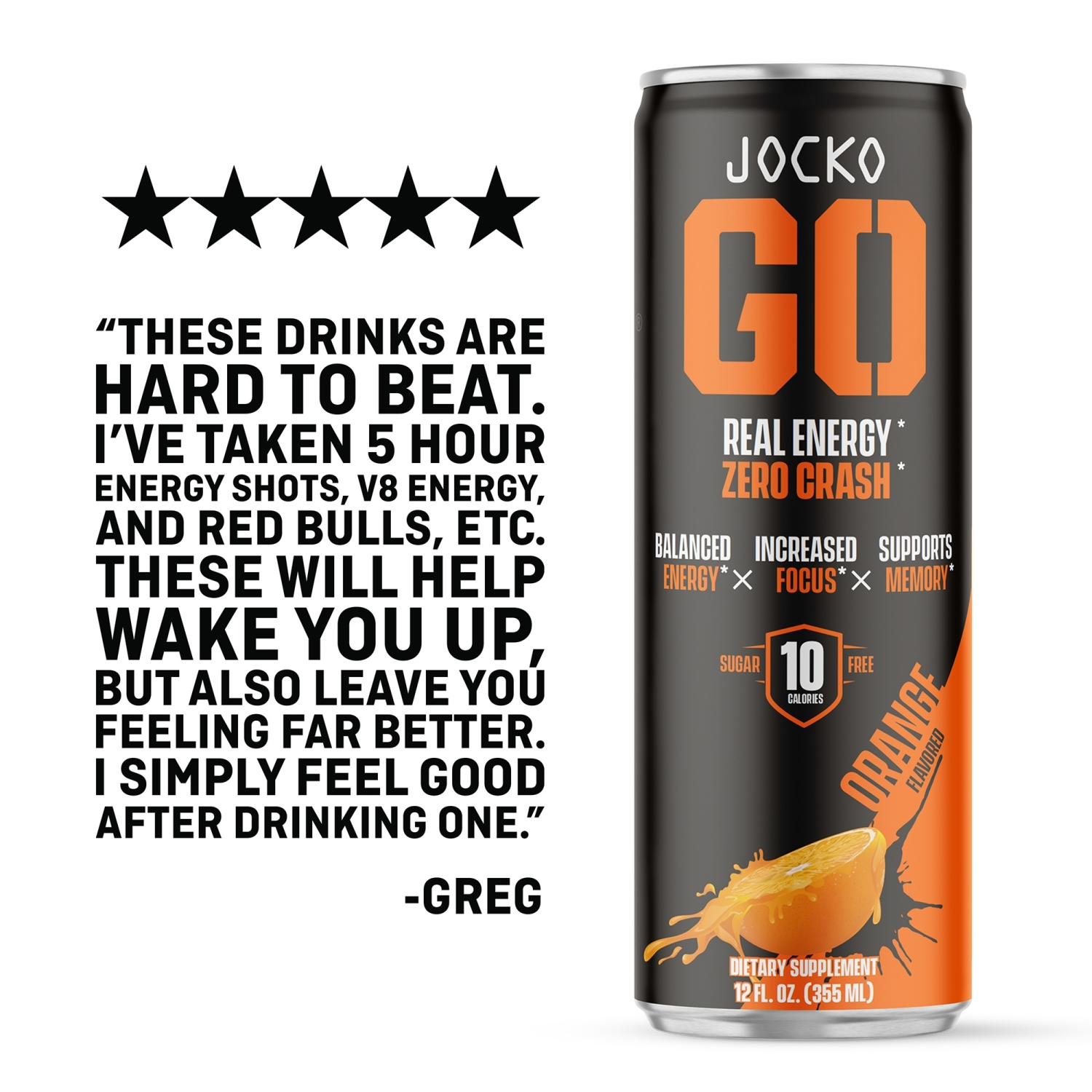 slide 3 of 4, Jocko Go Jocko AfterBurner Orange 4 pack, 4 ct; 12 oz