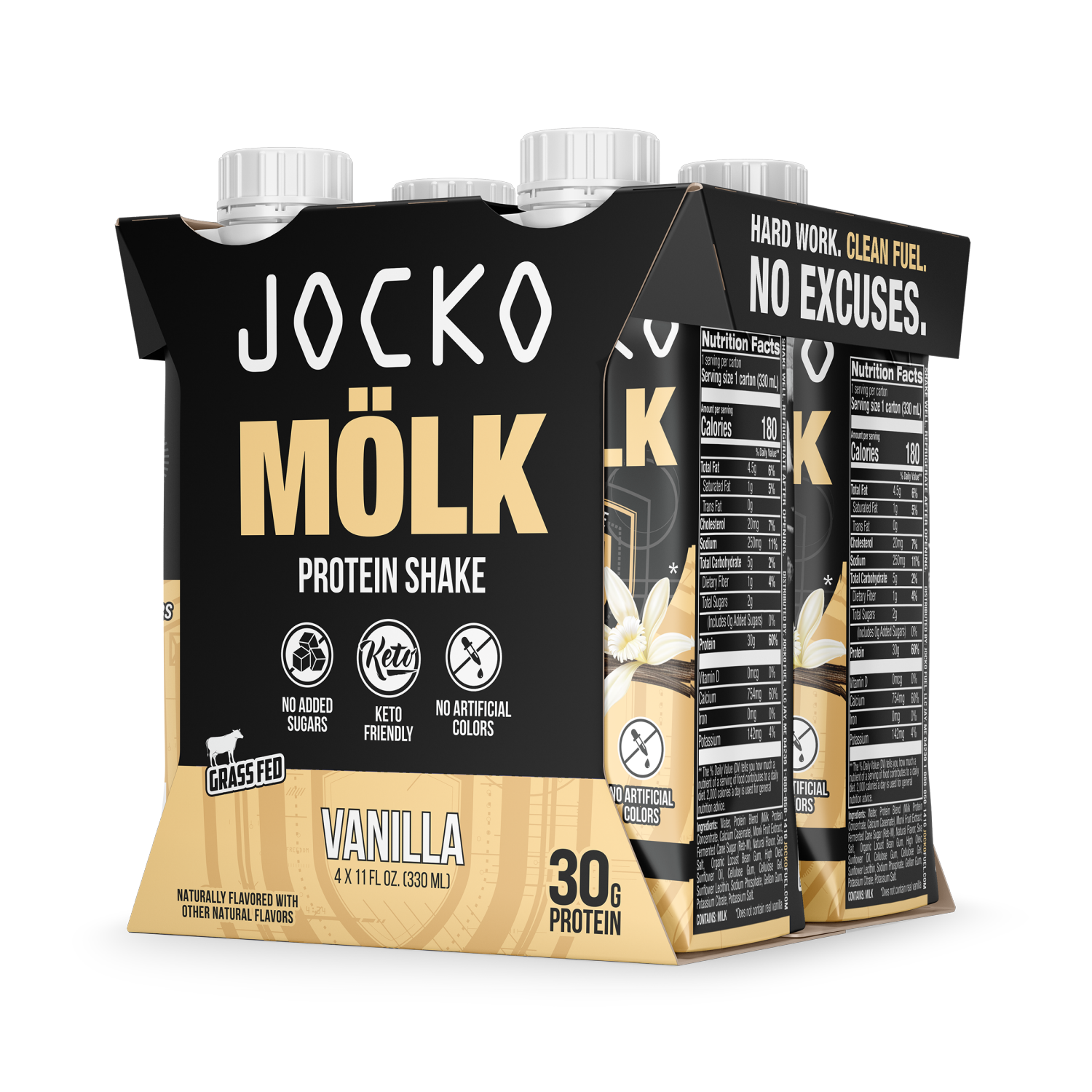 slide 6 of 7, Jocko Molk Rtd Vanilla 4Pk, 4 ct; 11 fl oz
