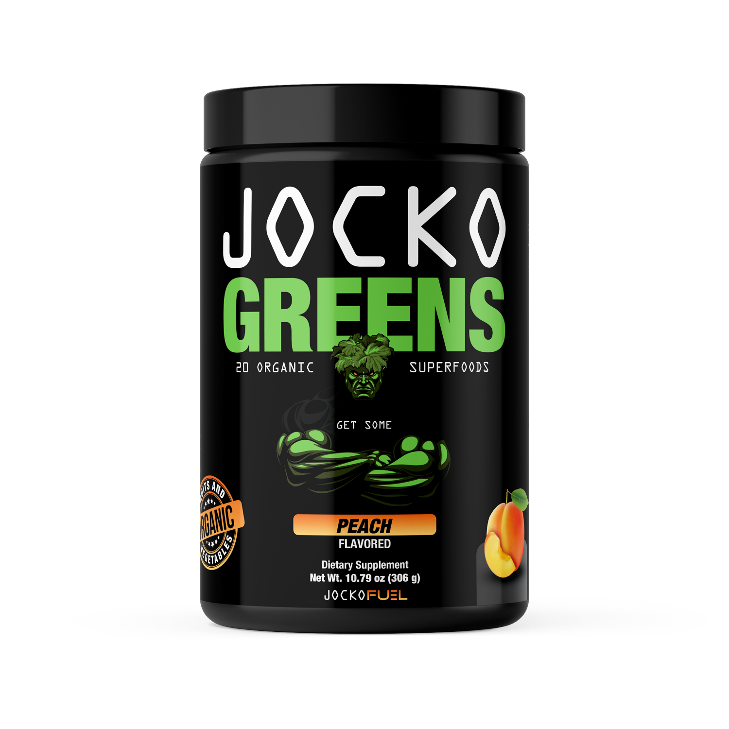 slide 1 of 5, Jocko Greens Peach Powder, 10.79 oz