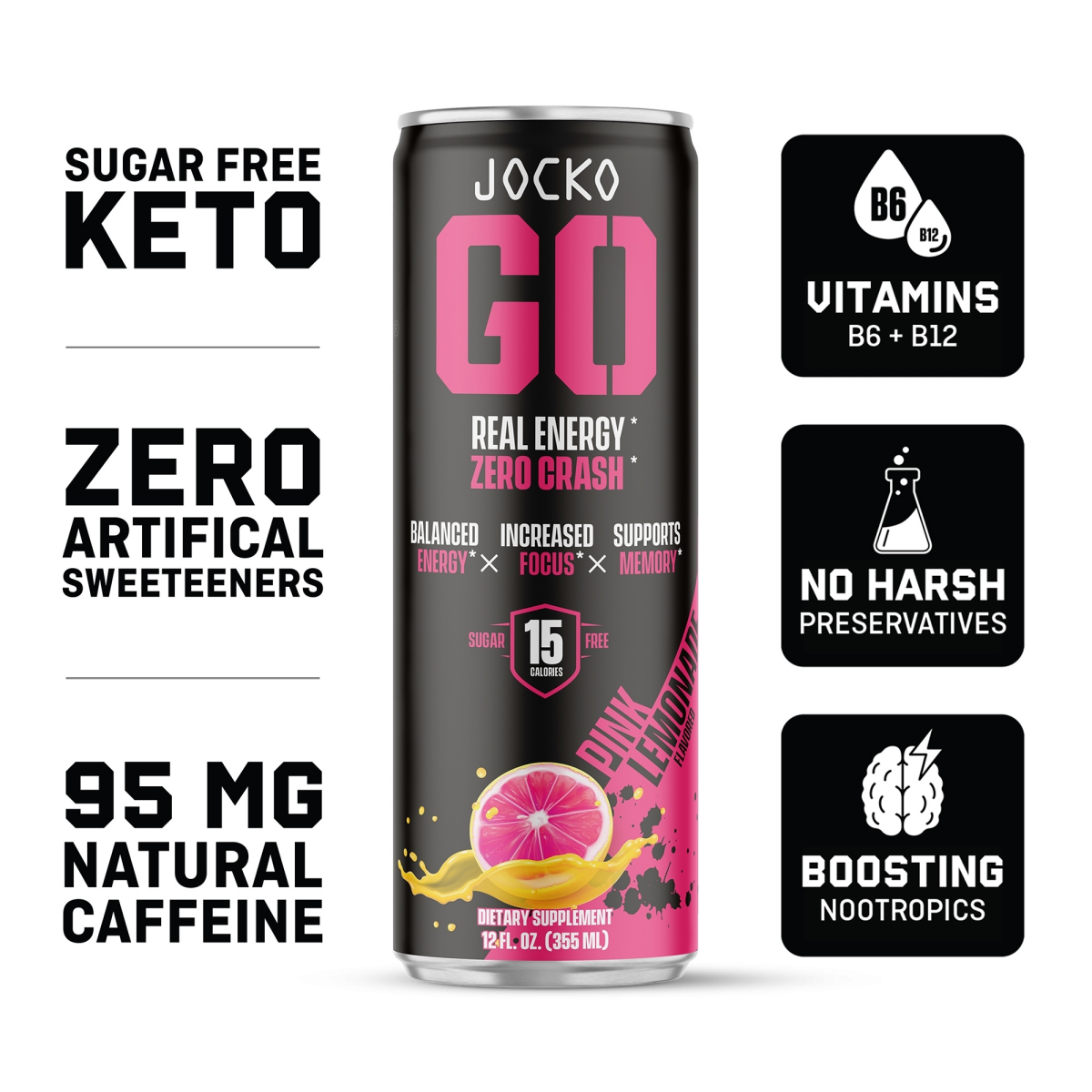 Pink Jocko Jocko GO Pink Lemonade\, 4 Pack 4 ct; 12 oz | shipt